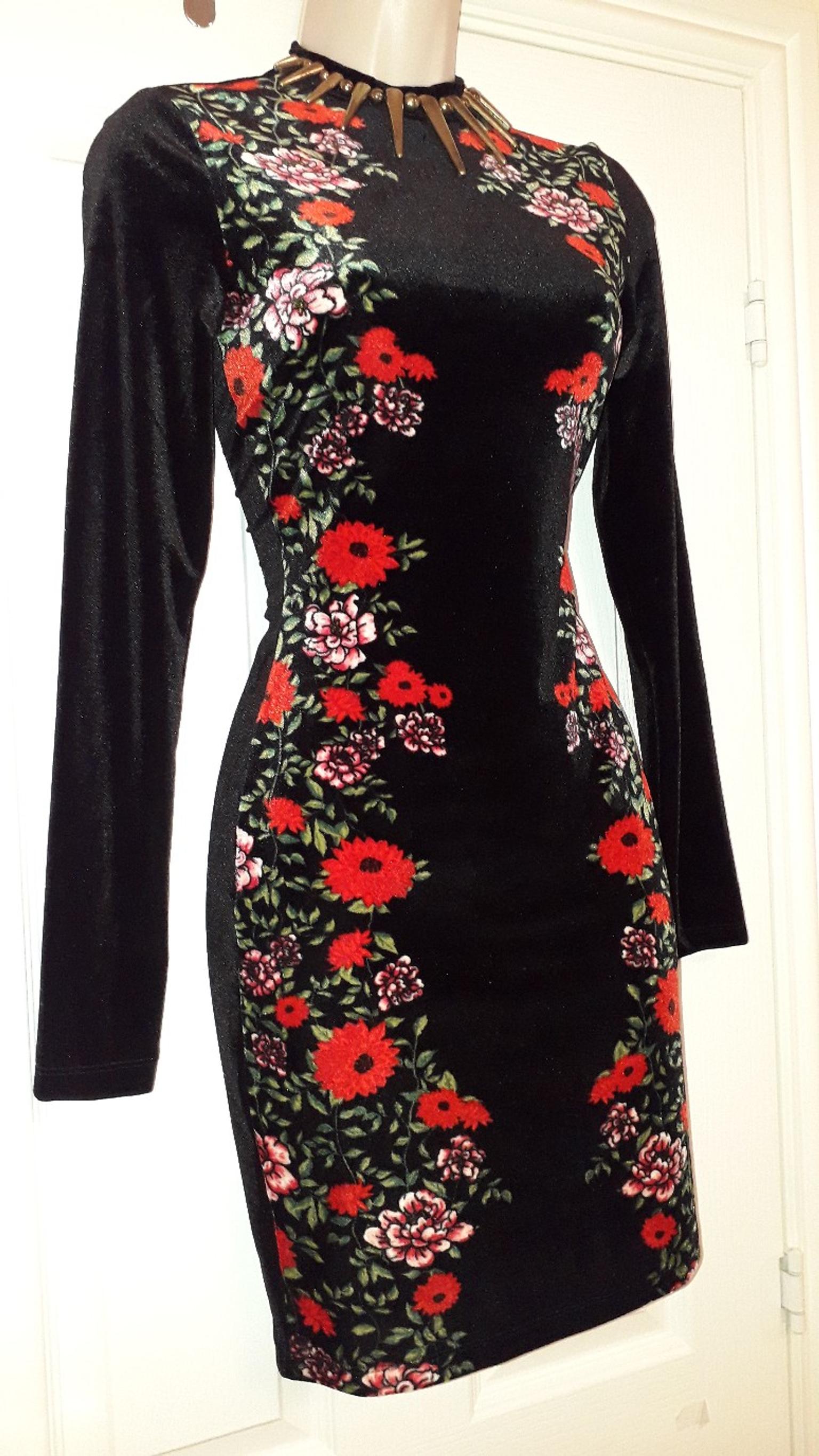 H&M BNWTS black velvet floral dress 10 in BL8 Bury for £10.00 for sale |  Shpock