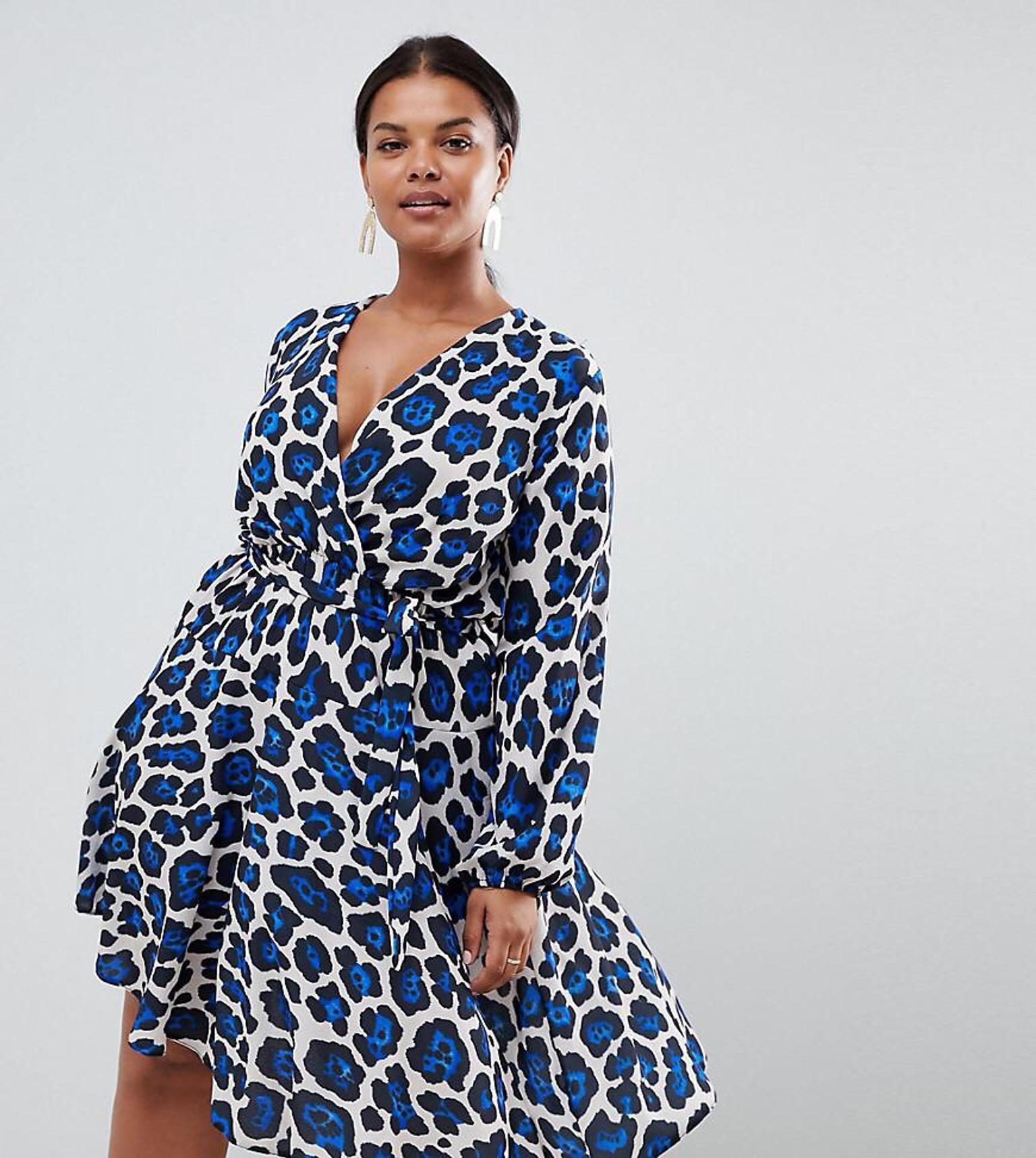 John Zack leopard print wrap dress size ...