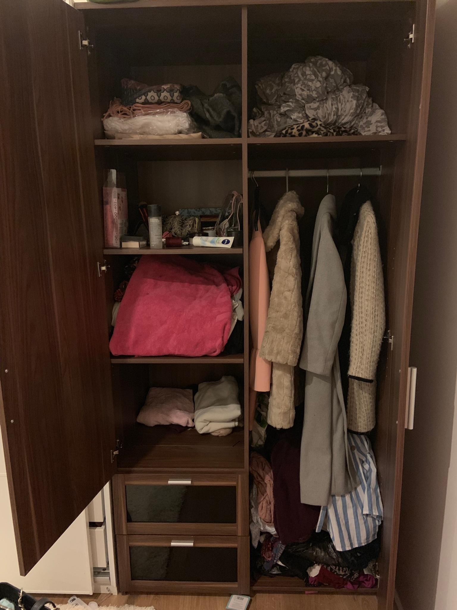 Double Wardrobe With Shelves Drawers, Wardrobe With Shelves And Drawers