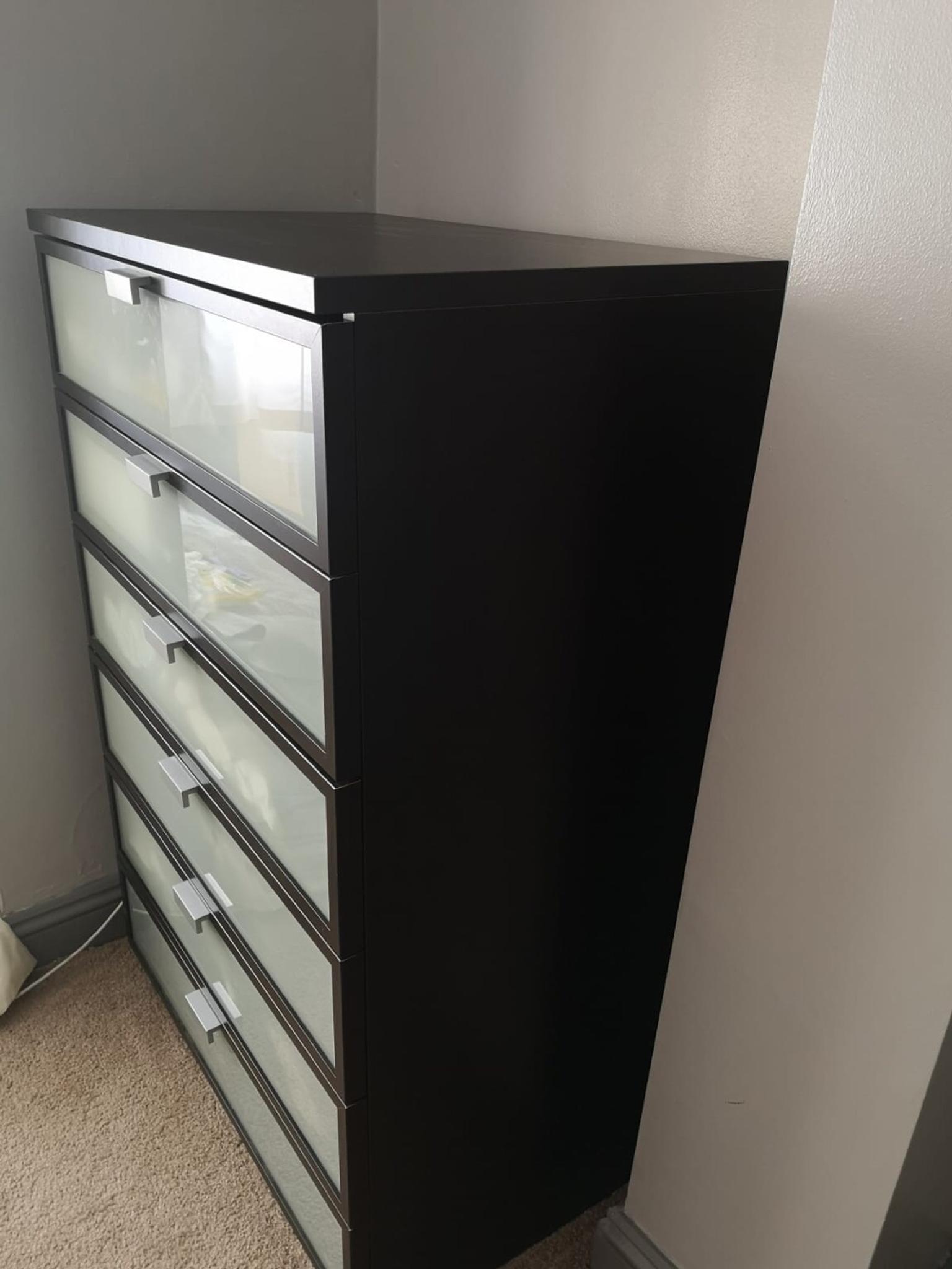 Ikea Hopen Chest Of Drawers In E5, Ikea Frosted Glass Dresser Hopen