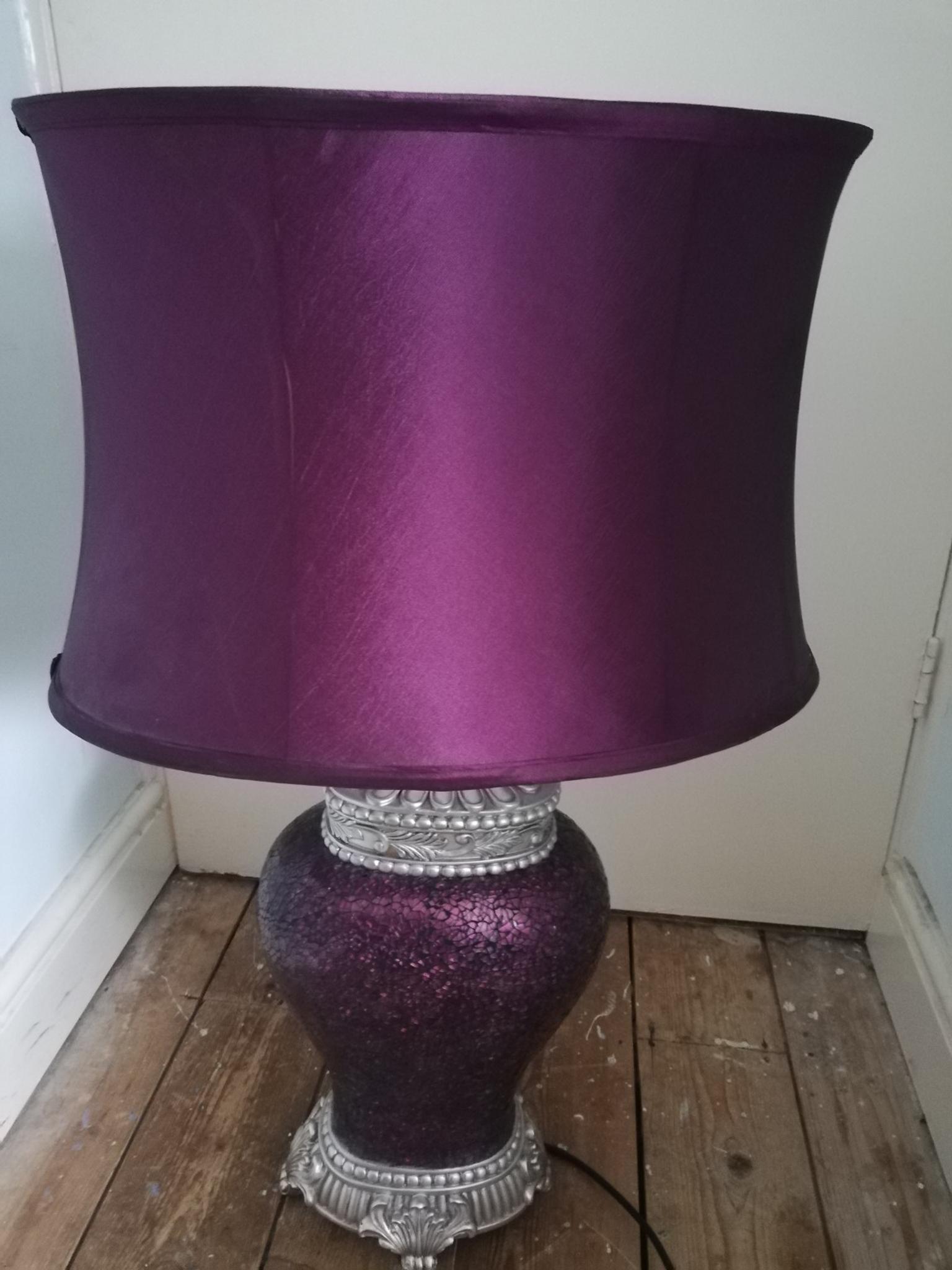 Purple Mosaic Le Glass Table Lamp, Purple Mosaic Table Lamp