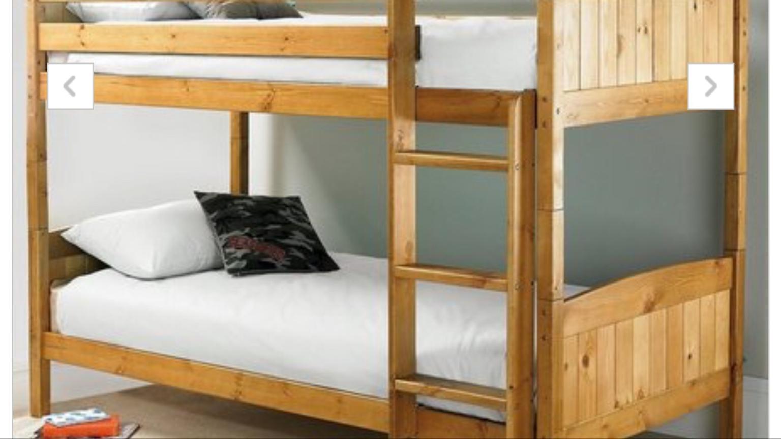 Solid Wood Bunk Beds With Mattress In, Solid Oak Bunk Beds