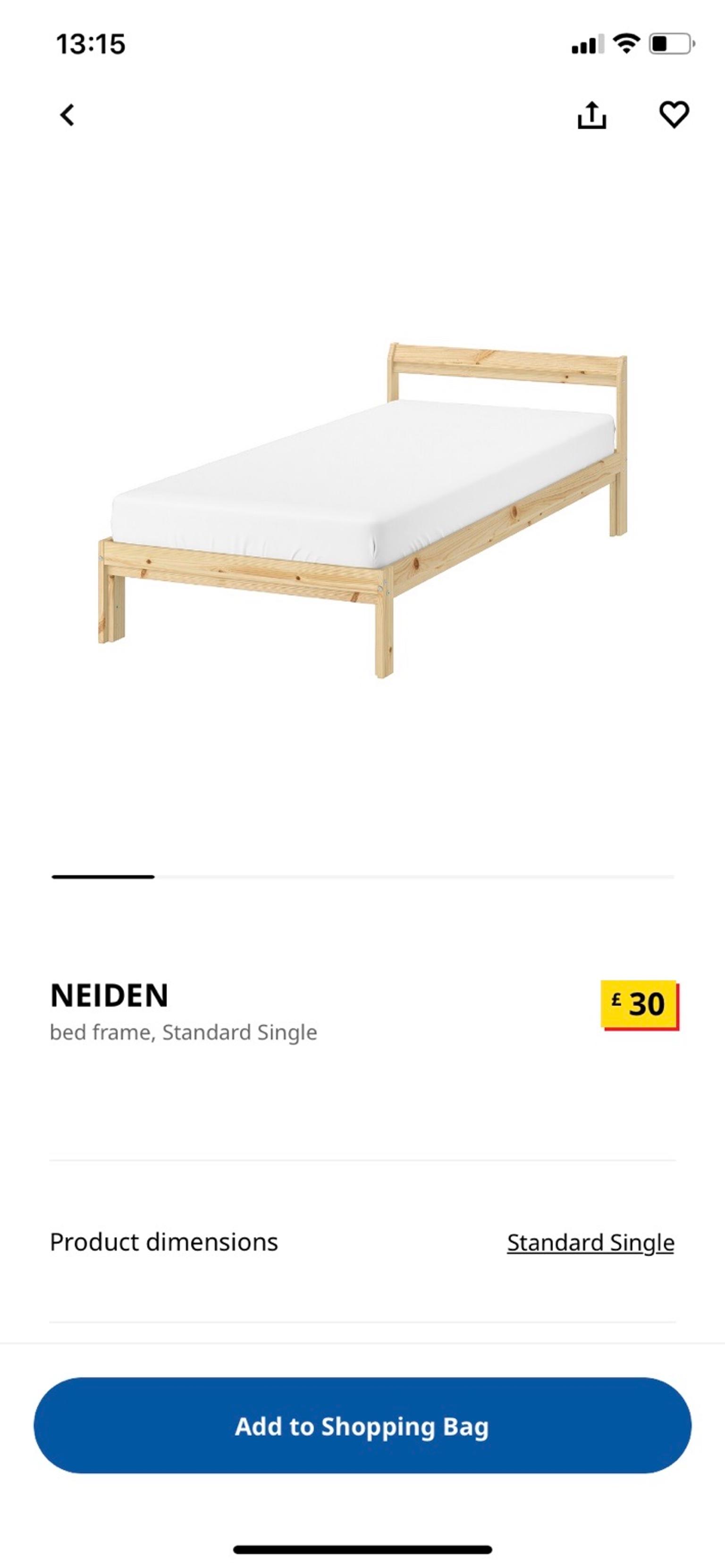 Ikea Neiden Single Bed With LurÖy Slats, What Size Is A Standard Single Bed Frame