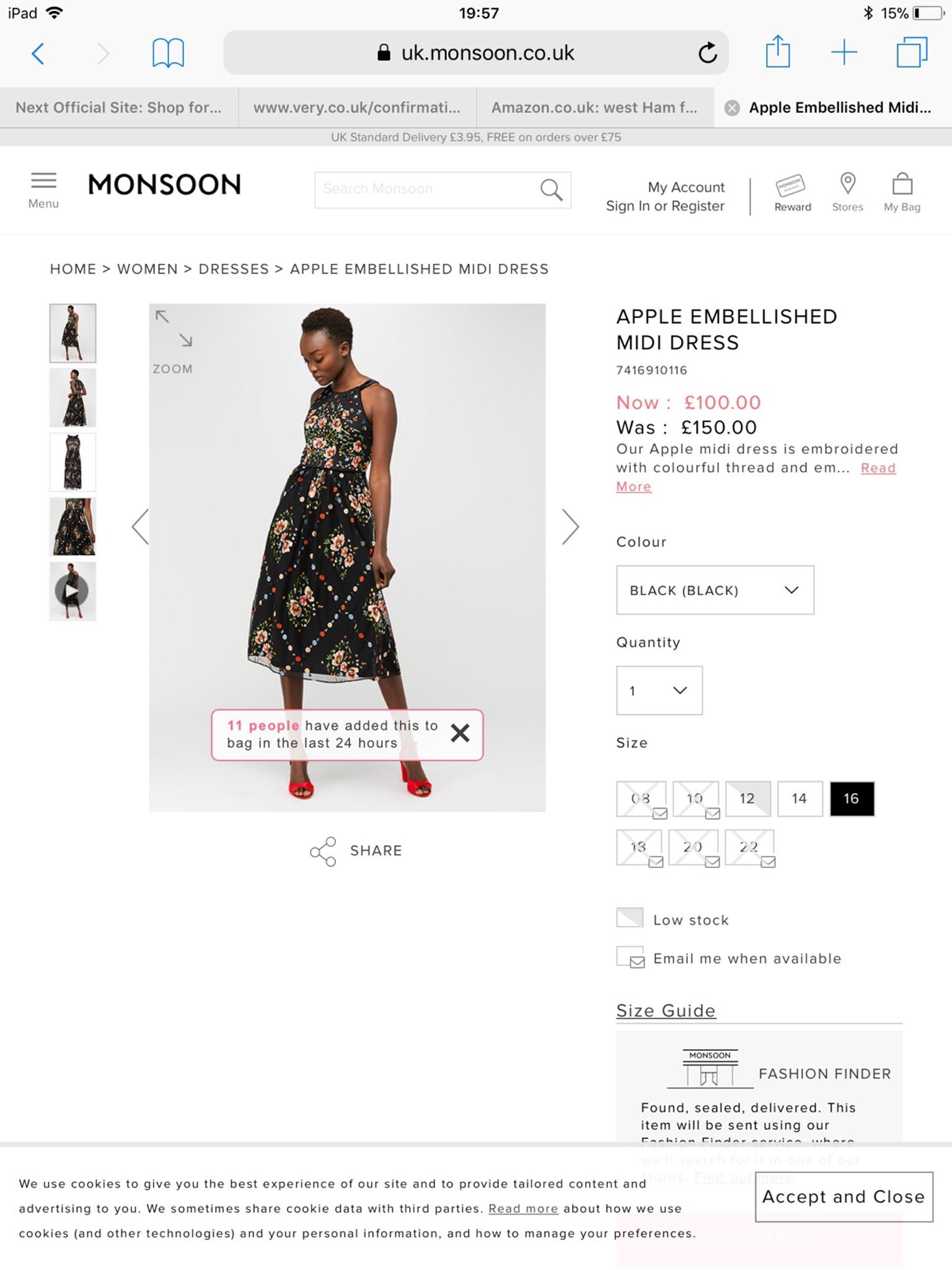 Monsoon Apple Embellished Midi Dress ...