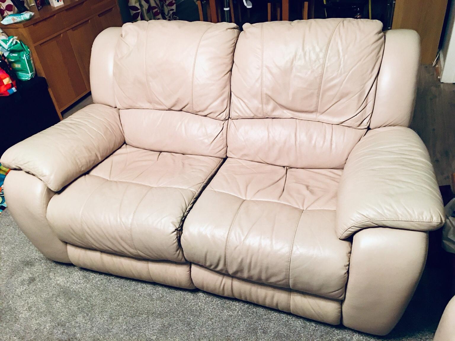 Real Leather Double Recliner Sofa In, Leather Double Recliner Sofa