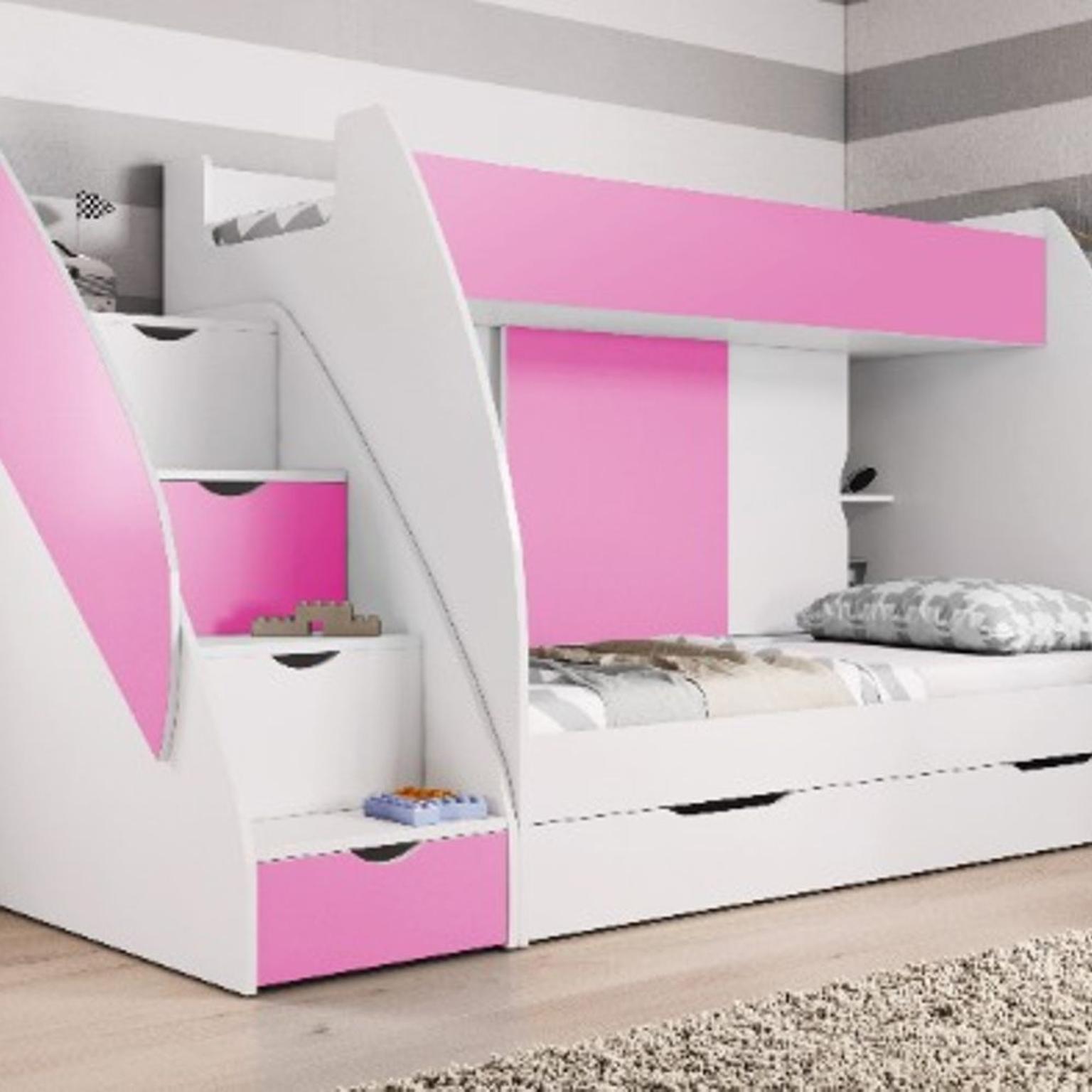 Pink Children Kids Bunk Bed Storage, Junior Bunk Bed