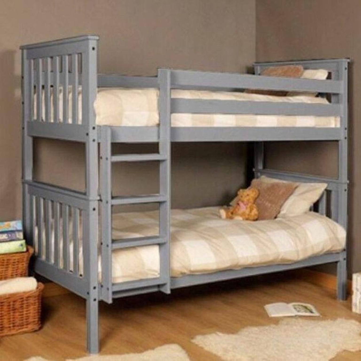 New 3ft Grey Atlantis Bunk Beds, Bunk Beds Free Delivery