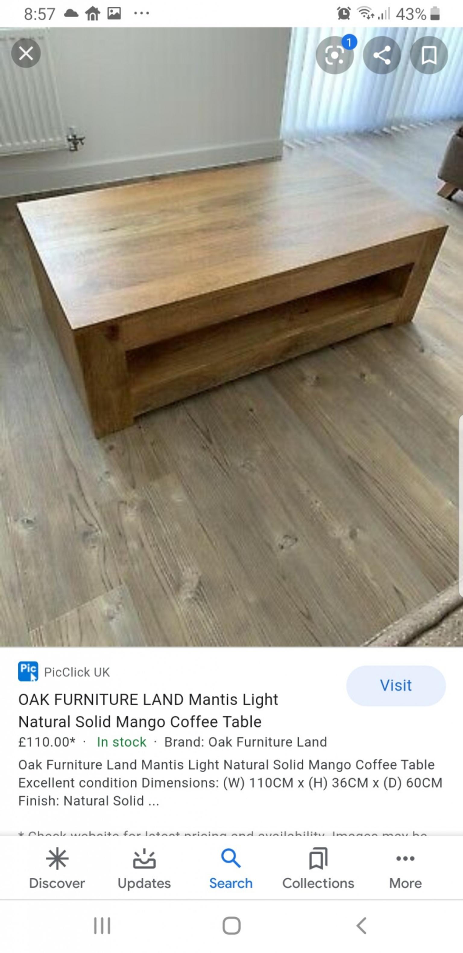 100 Solid Oak Coffee Table Tv Unit, Mantis Light Lamp Table In Natural Solid Mango
