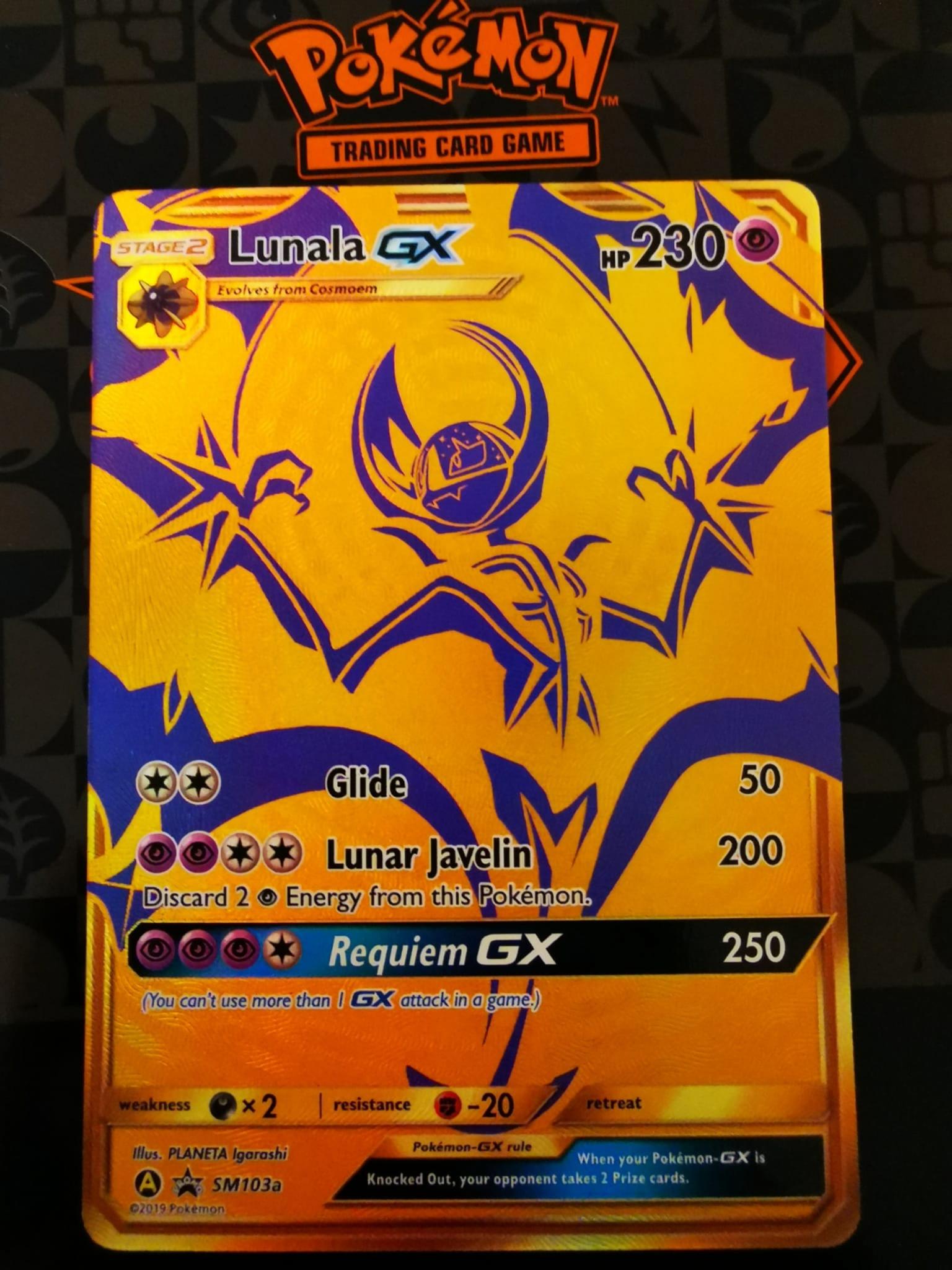 Lunala GX Pokemon Sm103 Normal Größe Sehr Selten Black Star Promo