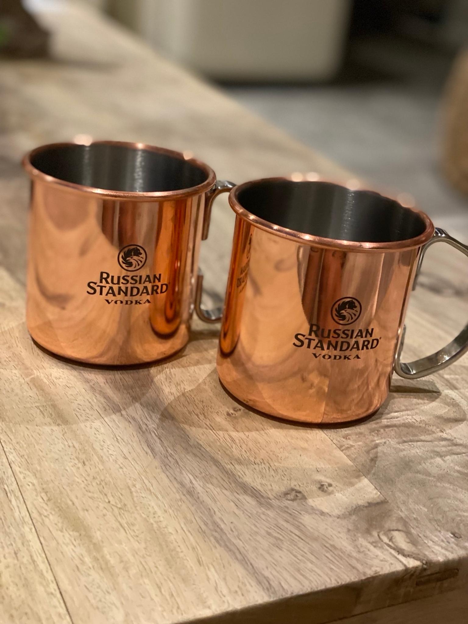 2 x Russian Standard Vodka Kupfer Becher Moscow Mule Cup Copper Mug 